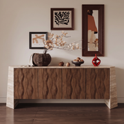 Harper Marble and Wood 4 Door Sideboard