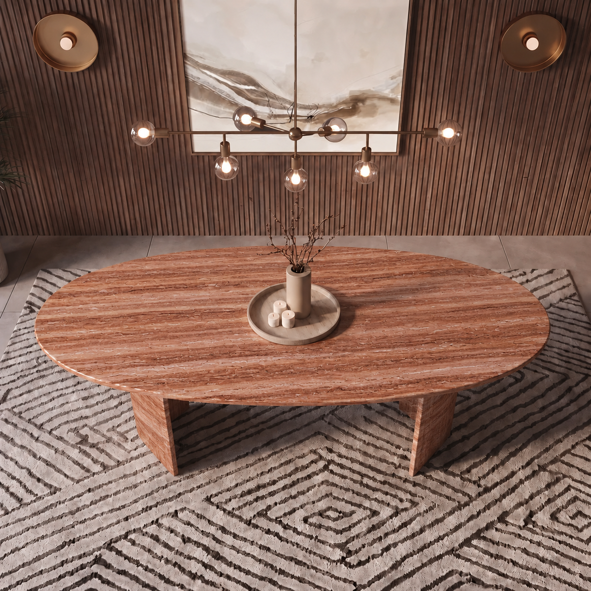 Max Twin Leg Marble Dining Table