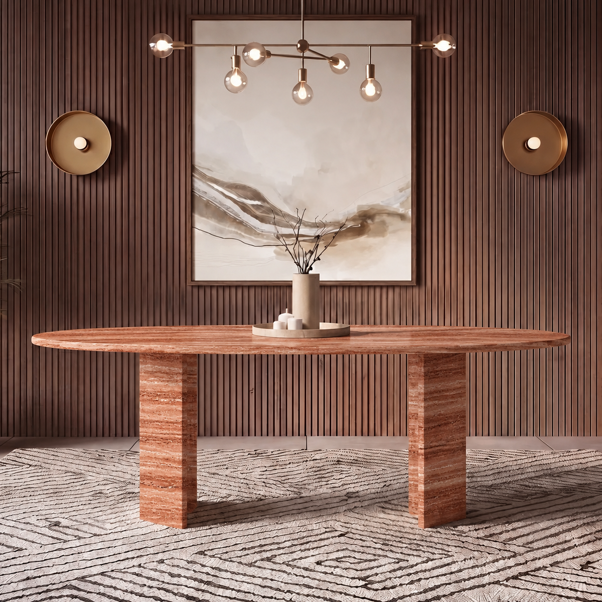 Max Twin Leg Marble Dining Table