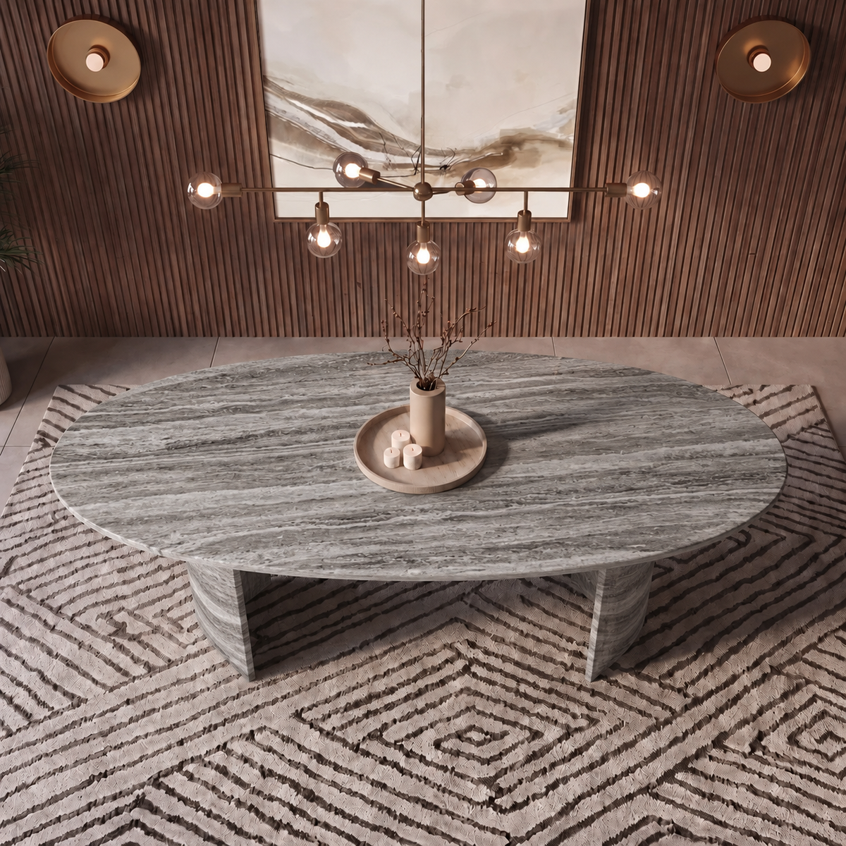 Max Twin Leg Marble Dining Table