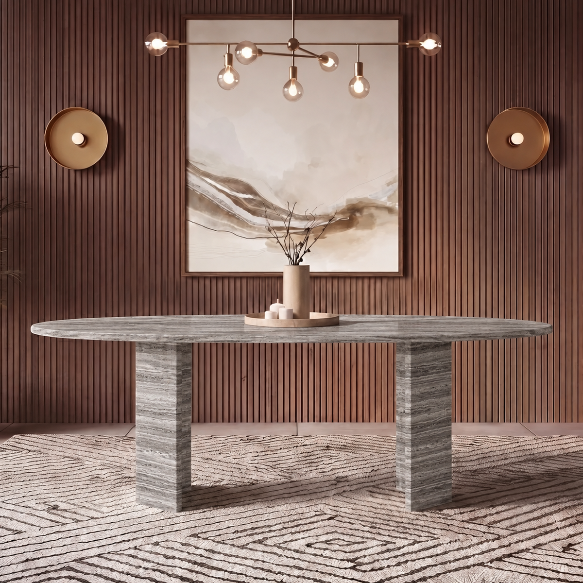 Max Twin Leg Marble Dining Table