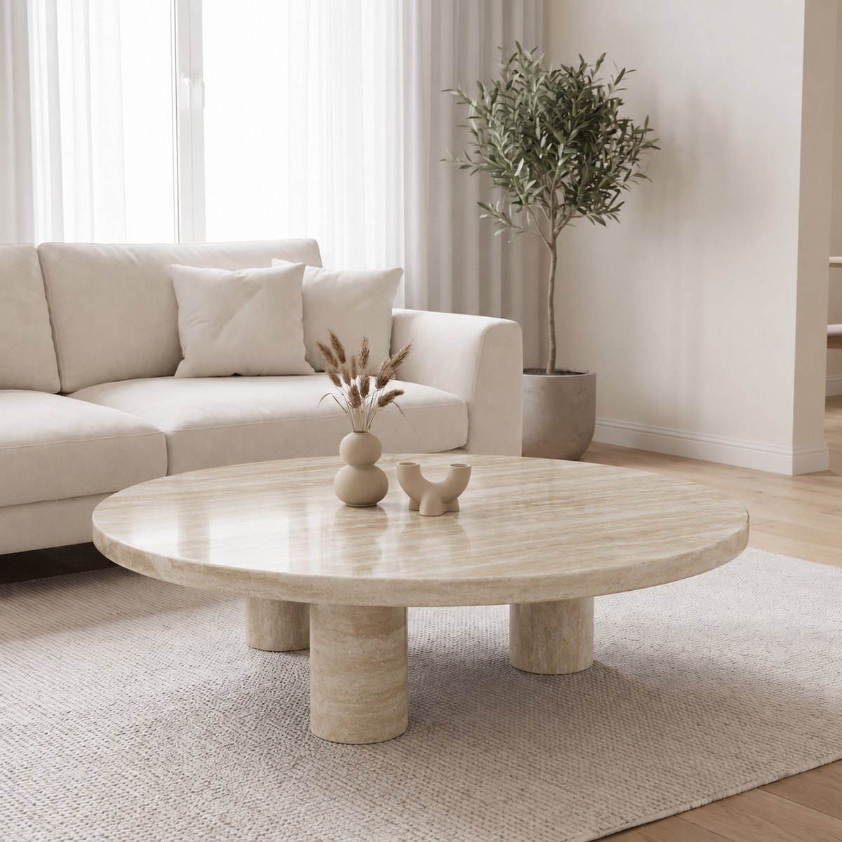 Aria Round Marble Coffee Table