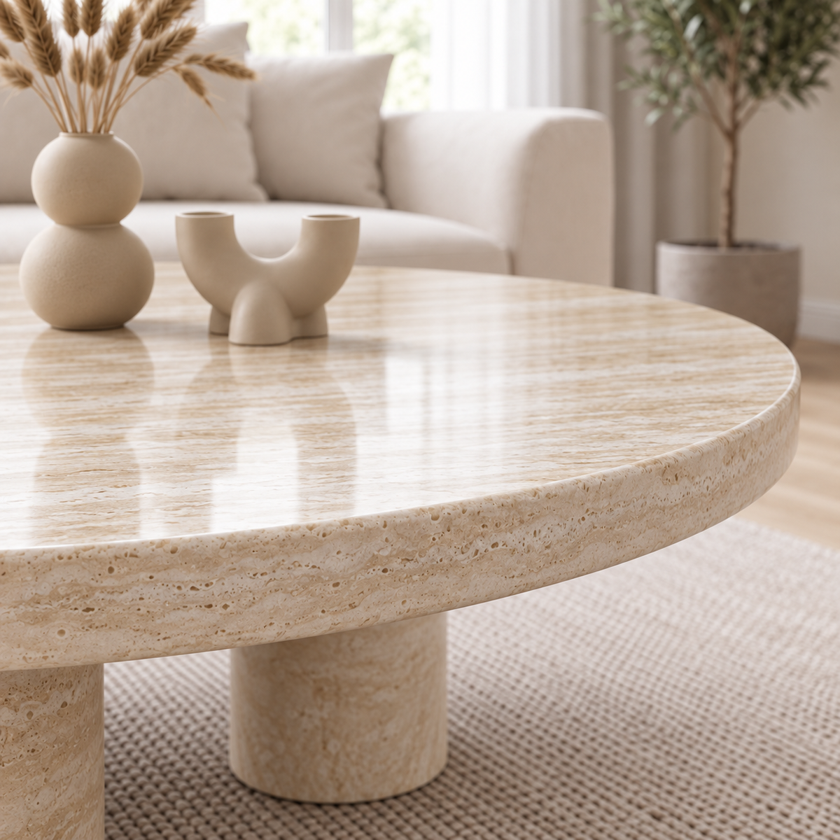 Aria Round Marble Coffee Table
