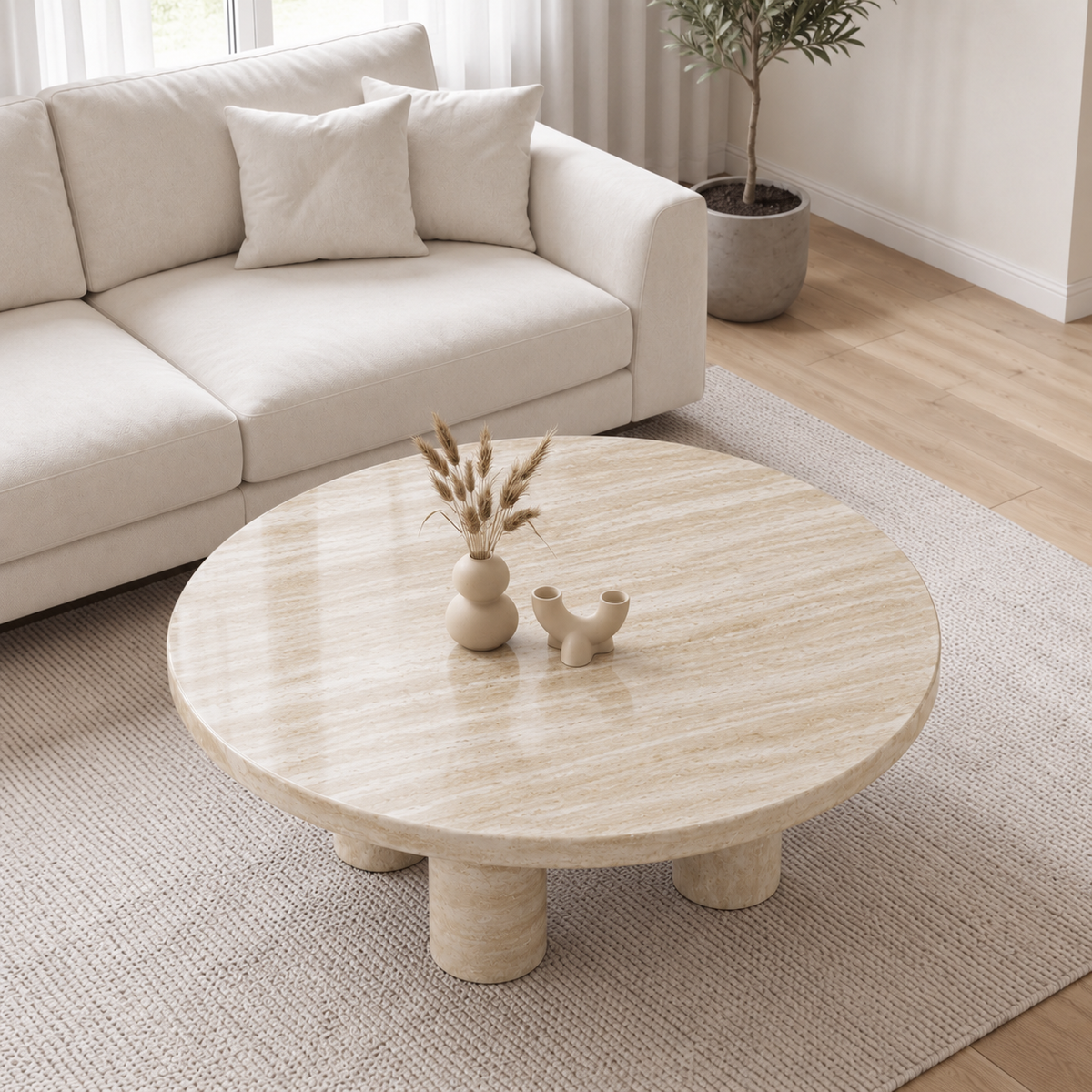 Aria Round Marble Coffee Table