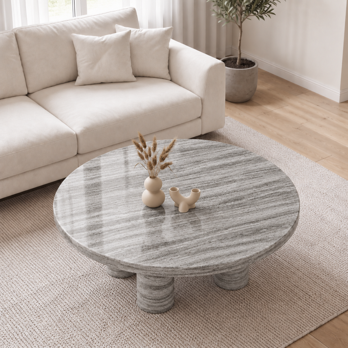 Aria Round Marble Coffee Table