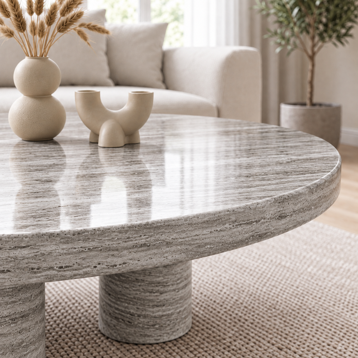 Aria Round Marble Coffee Table