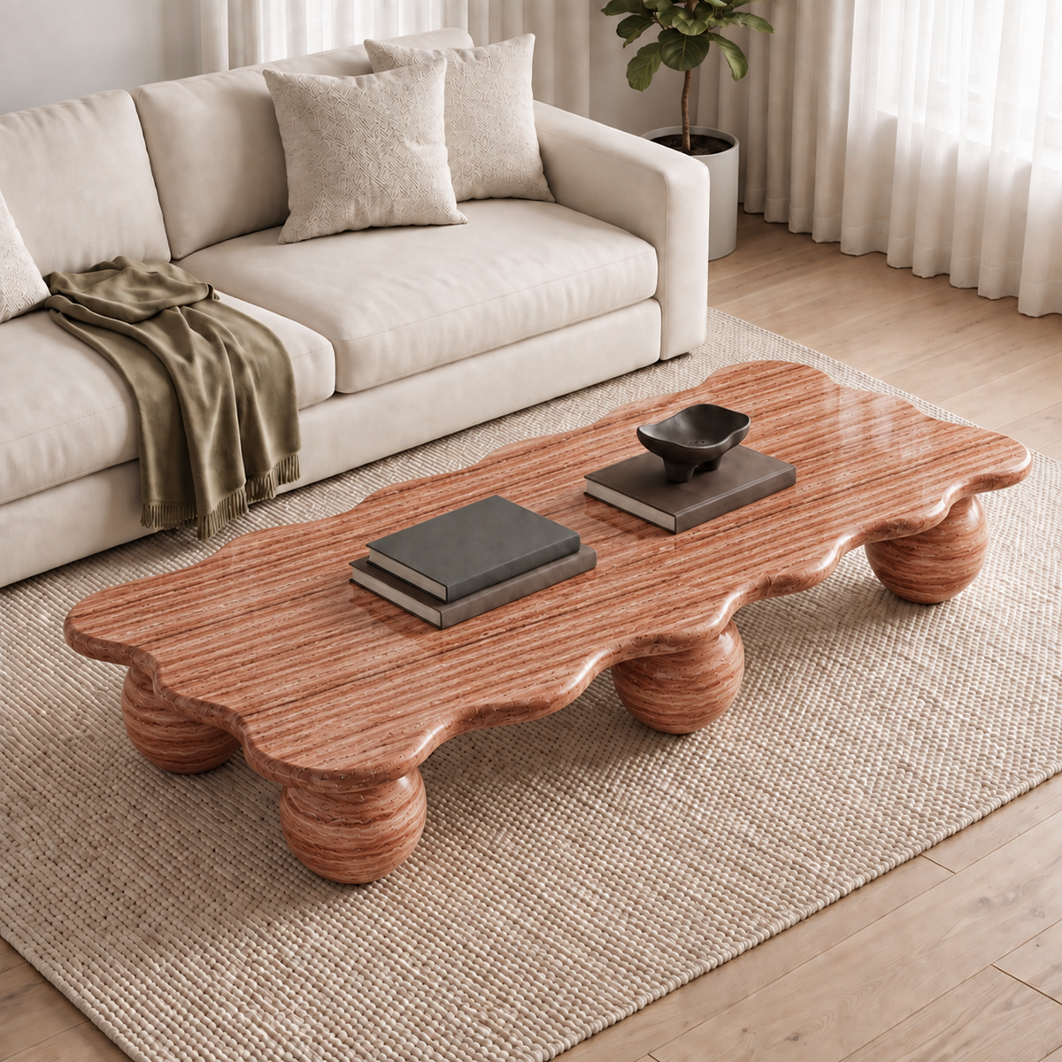 Olive Natural Travertine Coffee Table
