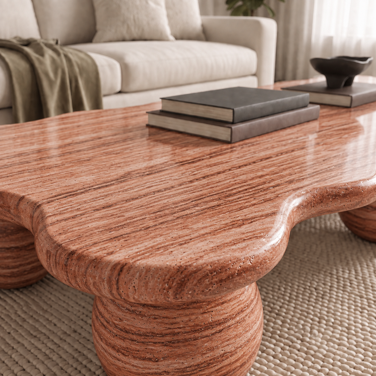 Olive Natural Travertine Coffee Table