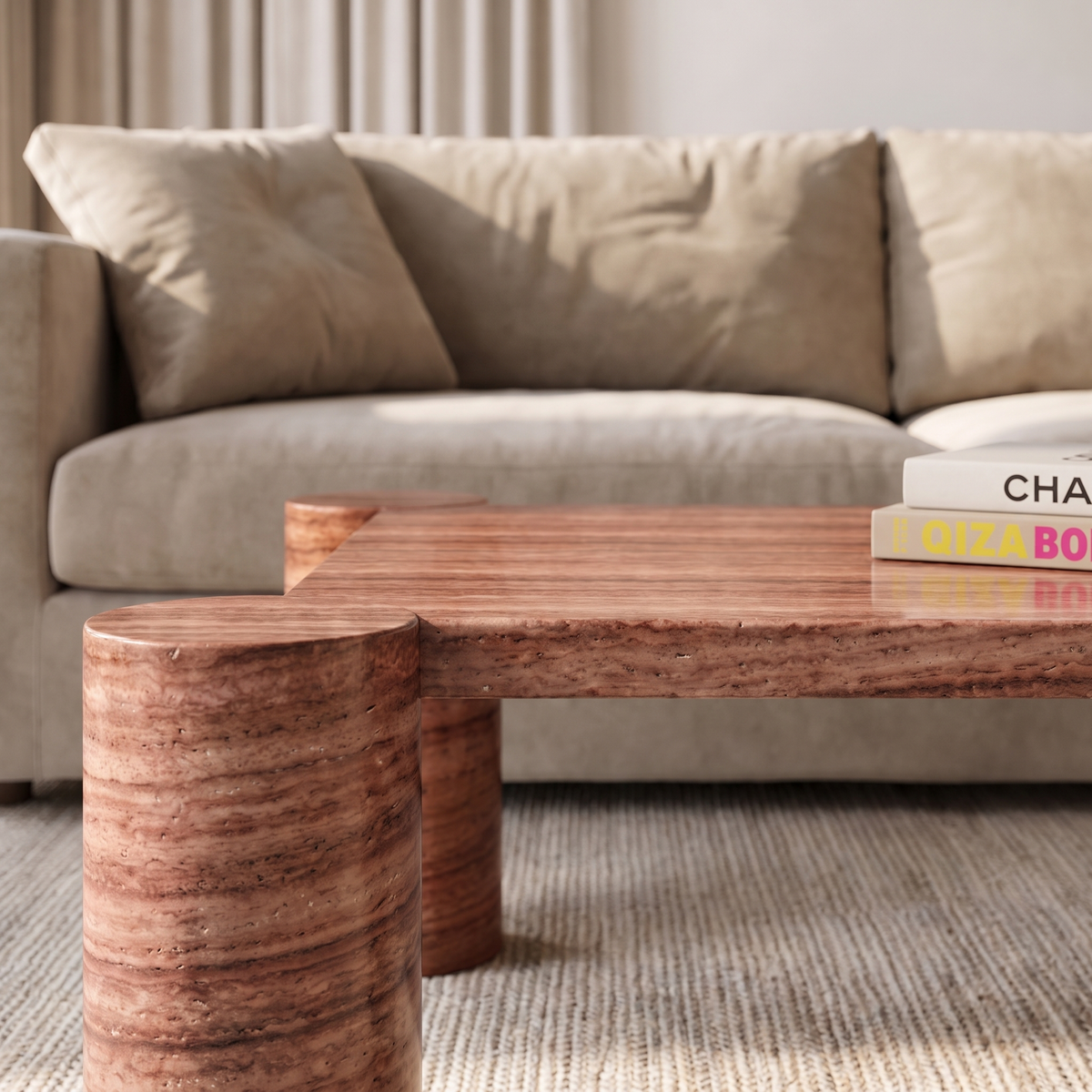 Eva Four Leg Marble Coffee Table