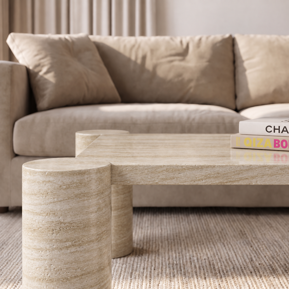 Eva Four Leg Marble Coffee Table
