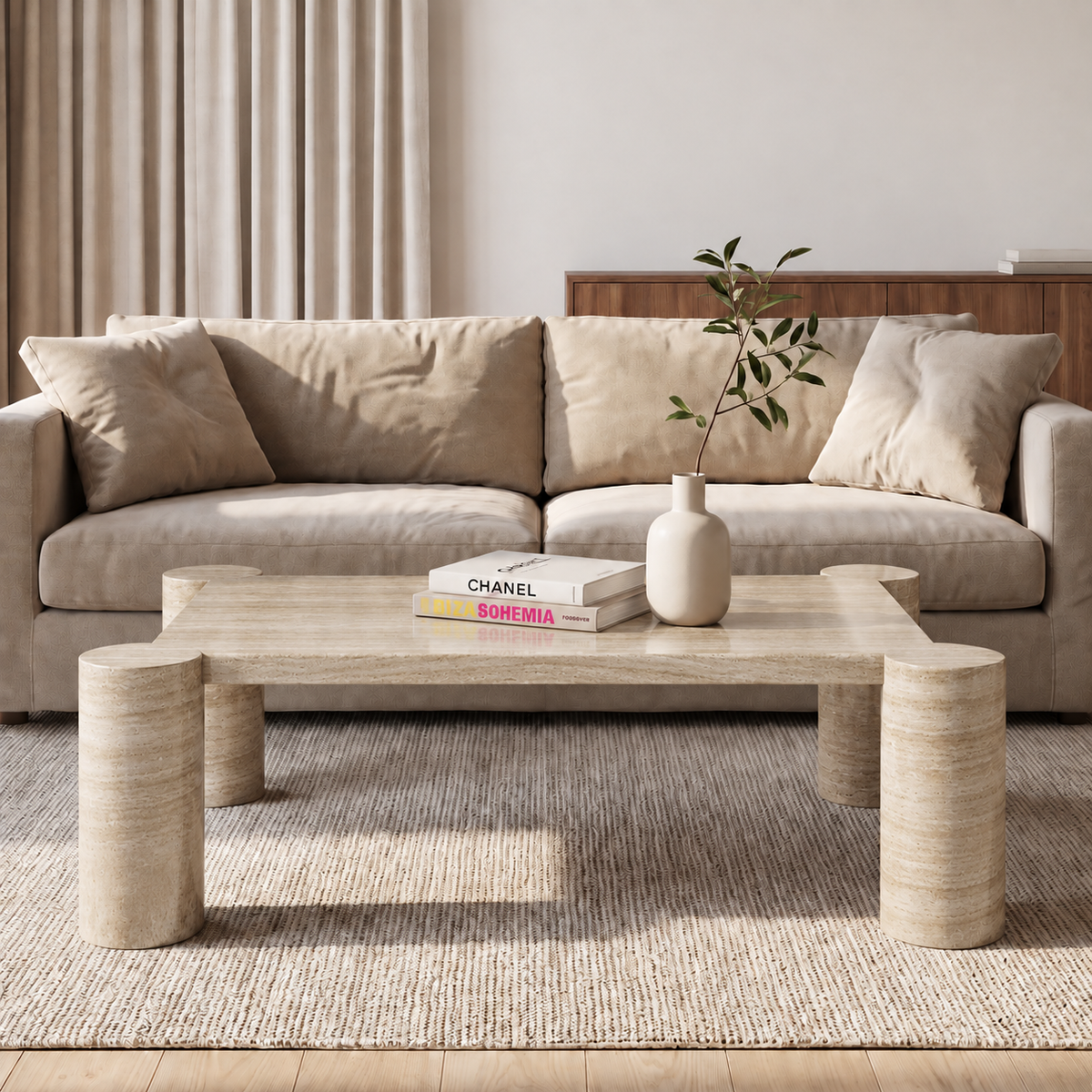 Eva Four Leg Marble Coffee Table