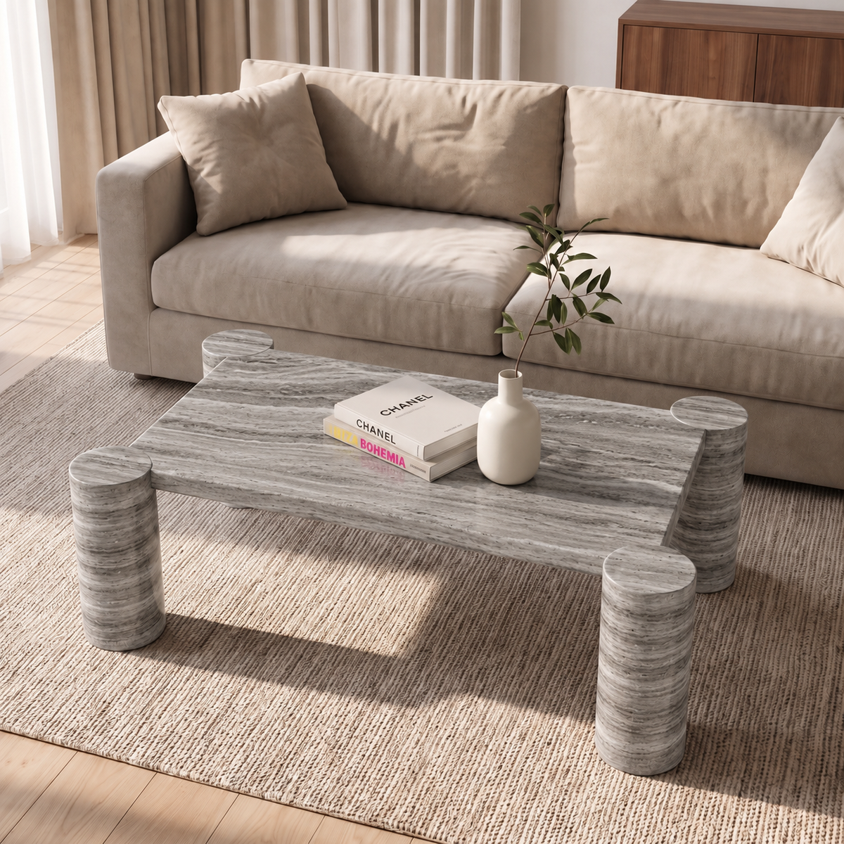 Eva Four Leg Marble Coffee Table