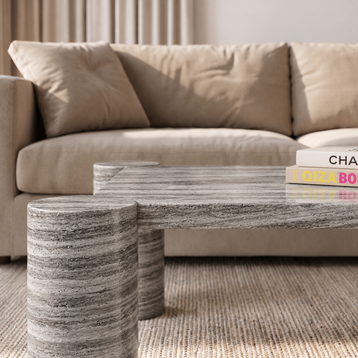 Eva Four Leg Marble Coffee Table