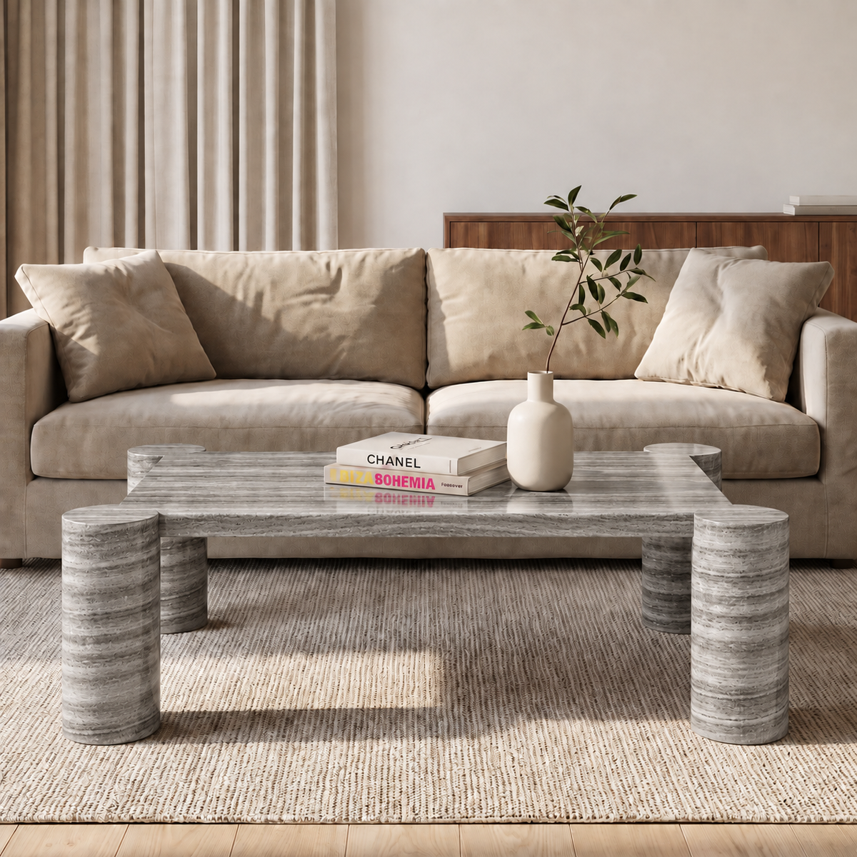 Eva Four Leg Marble Coffee Table