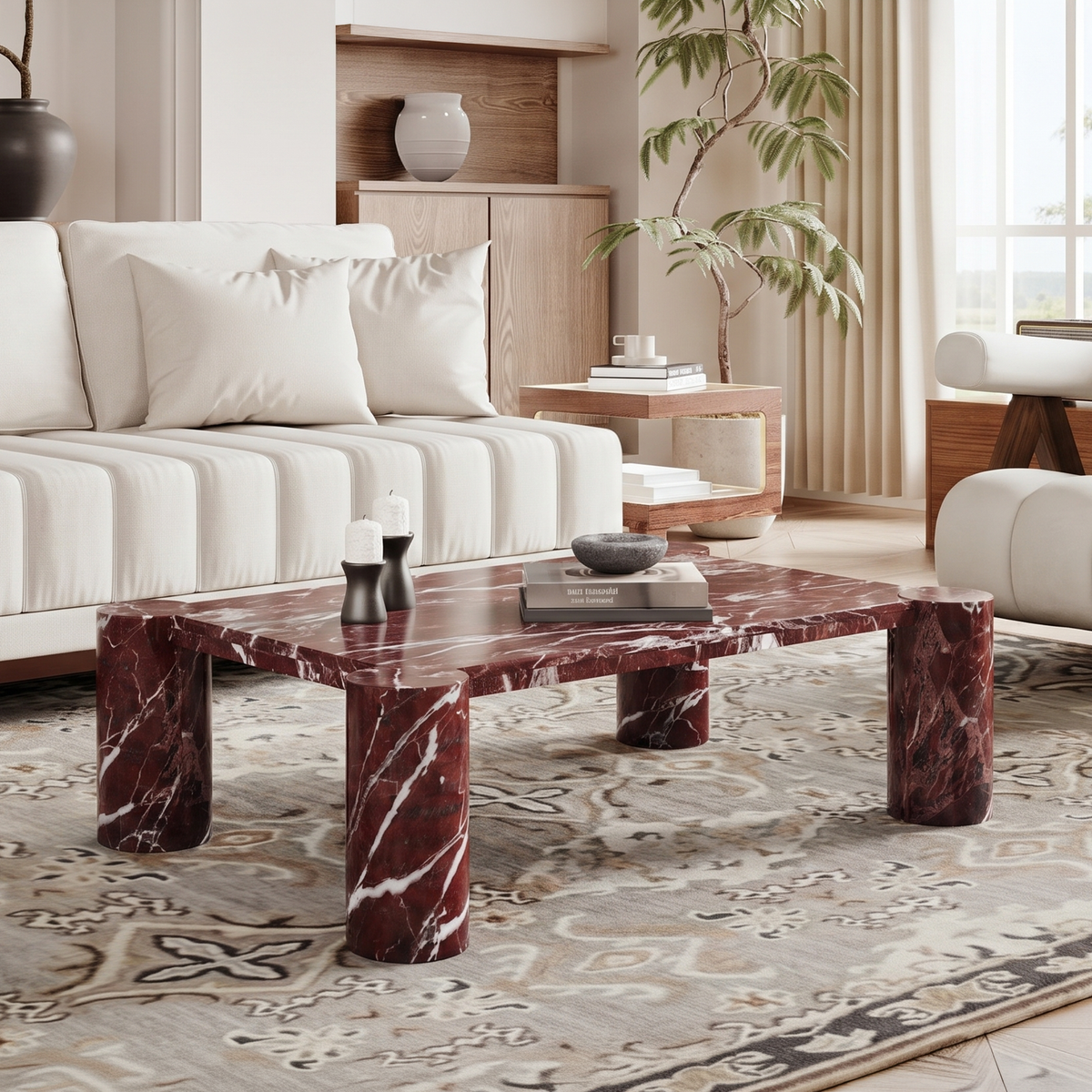 Eva Four Leg Marble Coffee Table