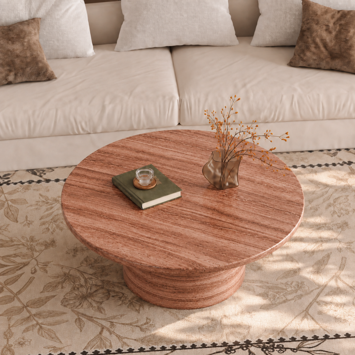 Luca Round Pedestal Marble Coffee Table