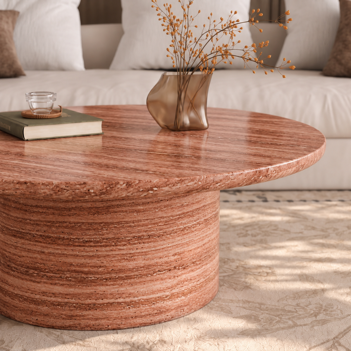 Luca Round Pedestal Marble Coffee Table
