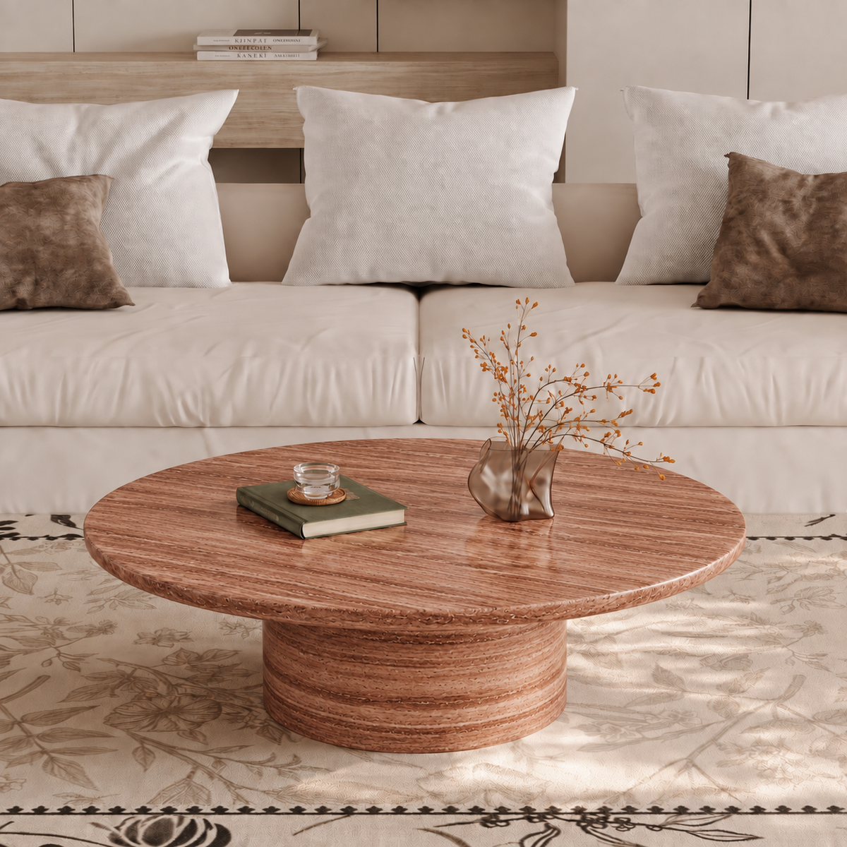 Luca Round Pedestal Marble Coffee Table