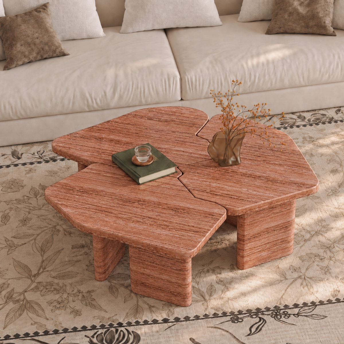 Nina Twin Marble Coffee Table Set