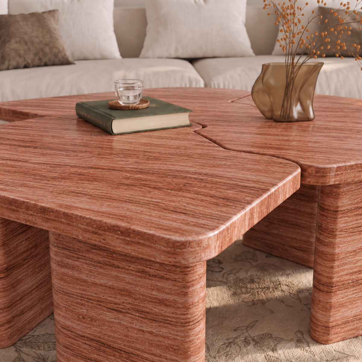 Nina Twin Marble Coffee Table Set