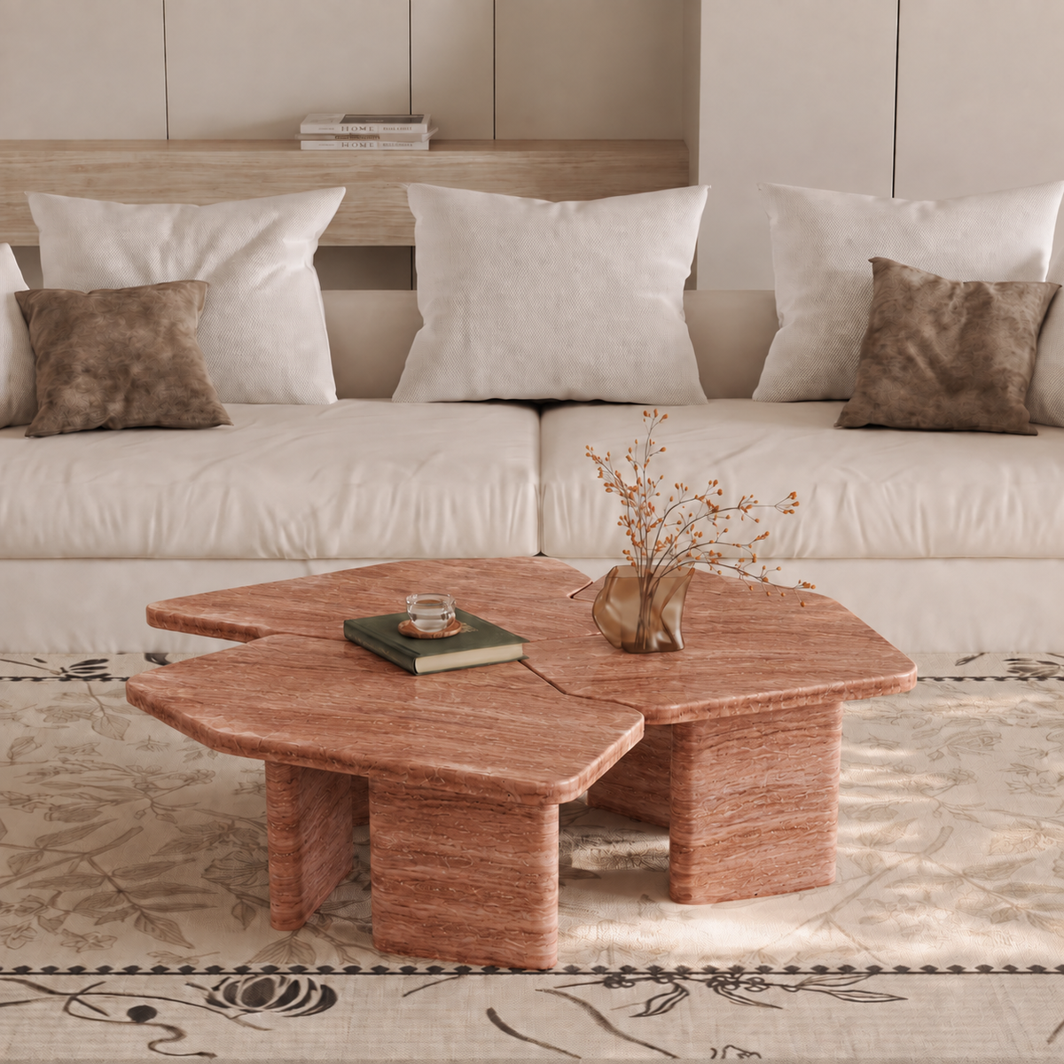 Nina Twin Marble Coffee Table Set