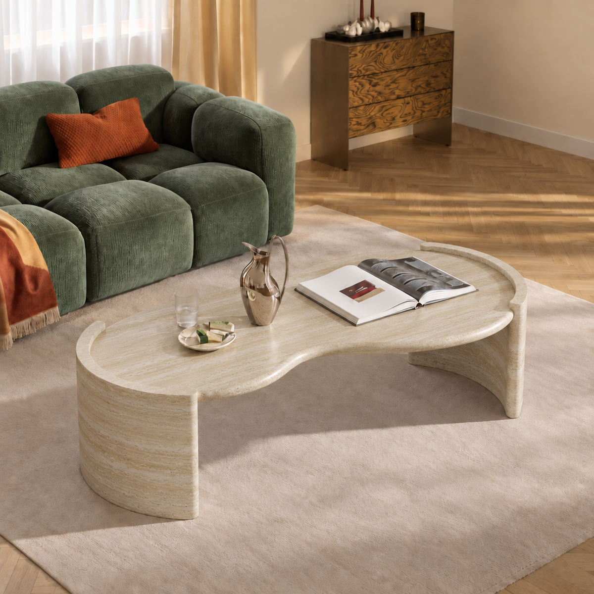 Nova Curved Marble Coffee Table