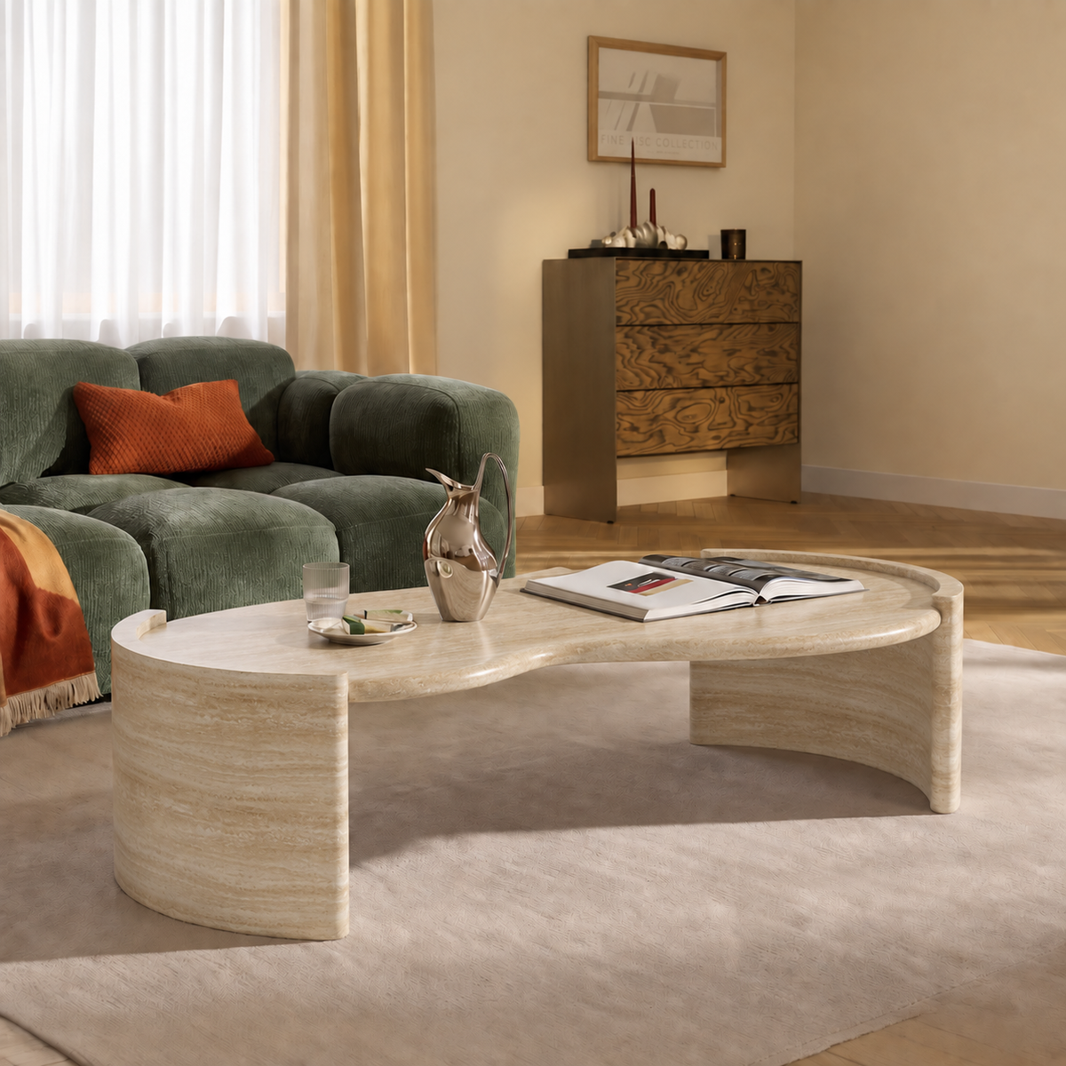 Nova Curved Marble Coffee Table