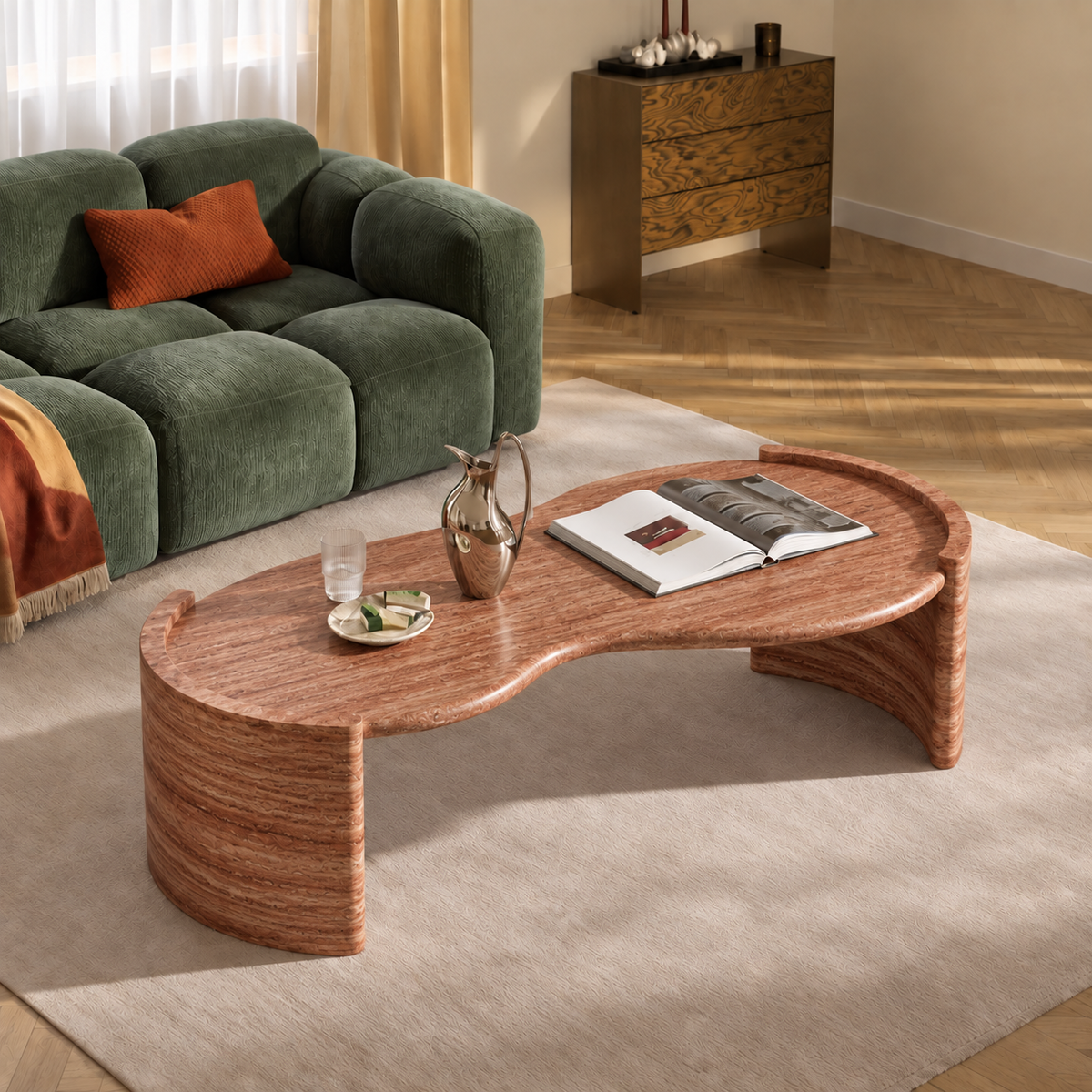 Nova Curved Marble Coffee Table