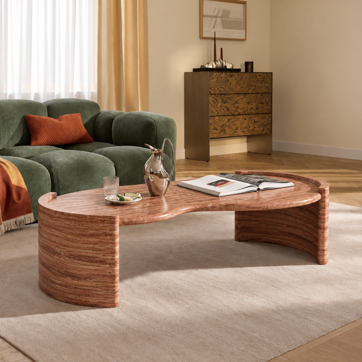 Nova Curved Marble Coffee Table