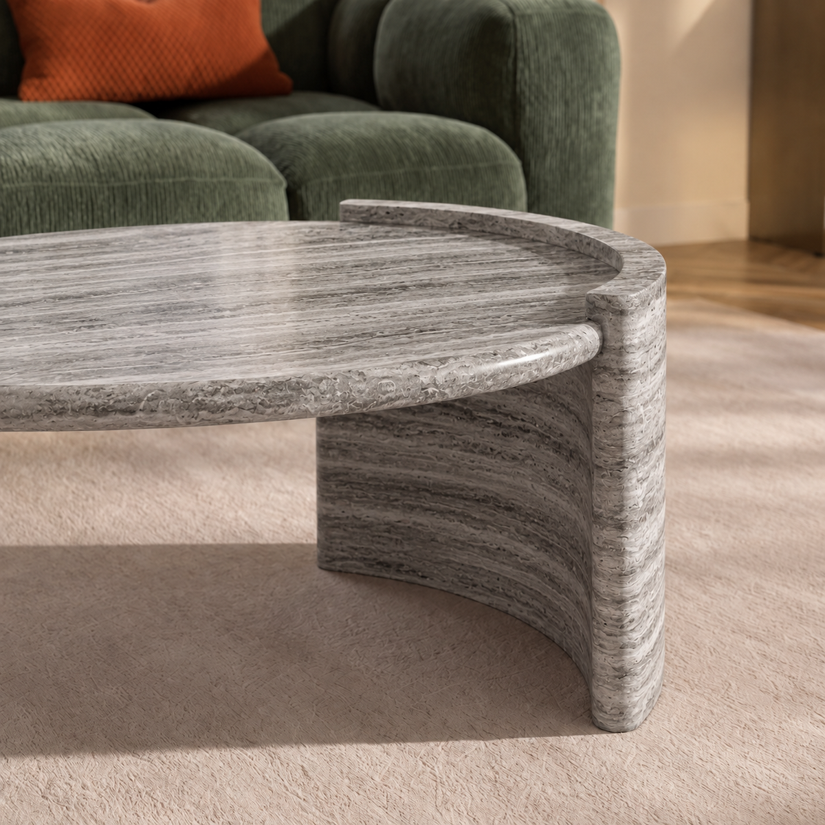 Nova Curved Marble Coffee Table