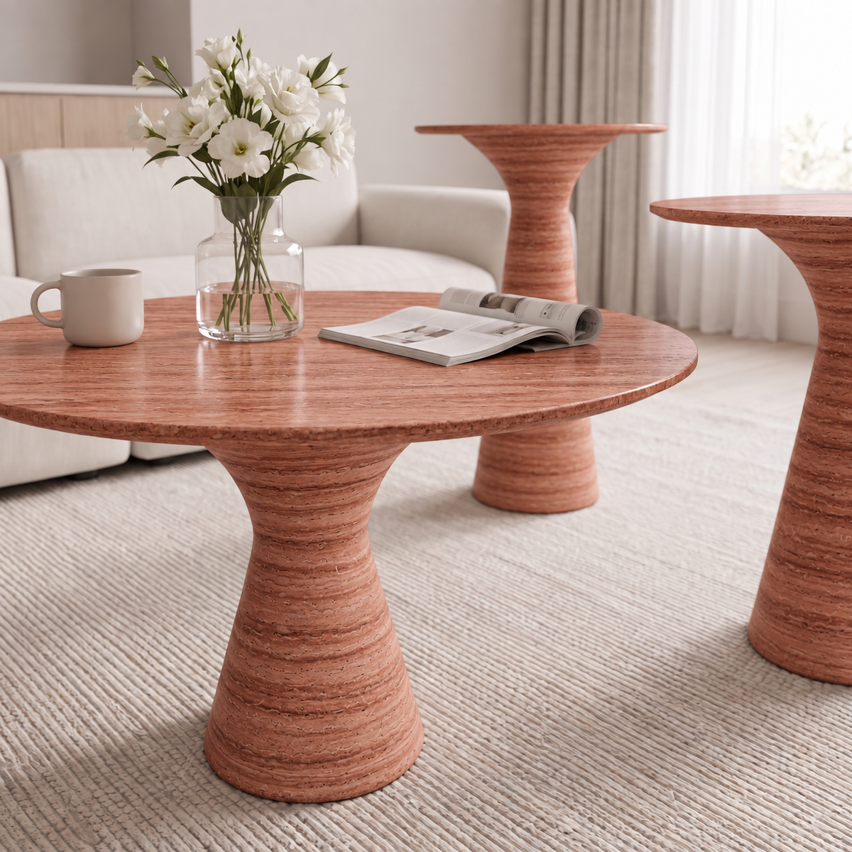 Isla 3 Piece Marble Coffee Table Set