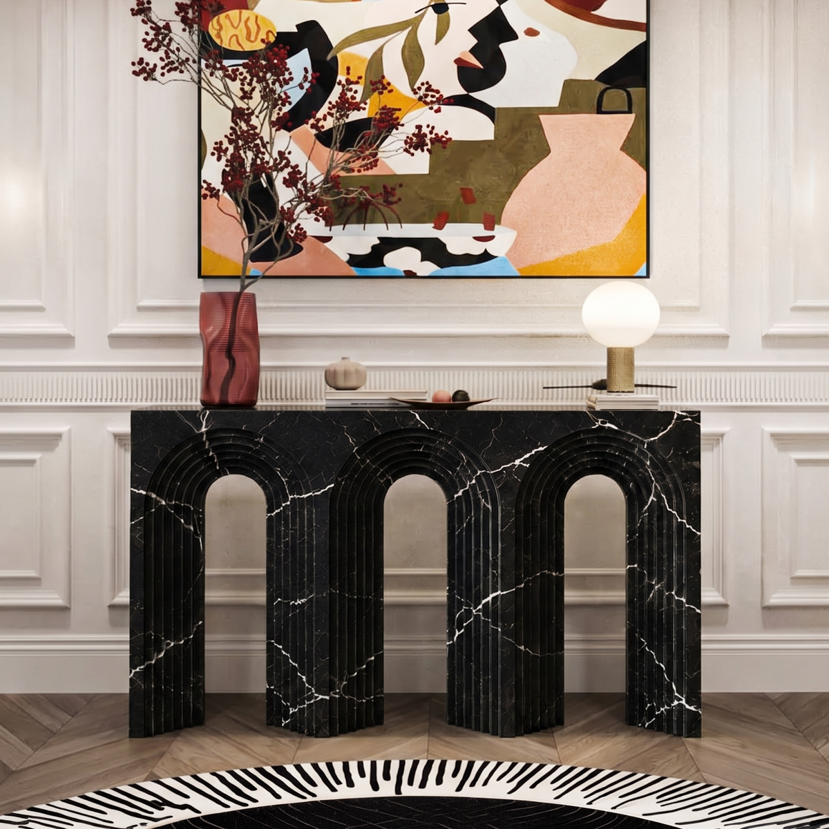 Mia Arch Marble Console Table