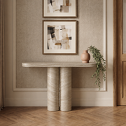 Cleo Twin Cylinder Marble Console Table