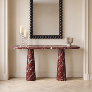 Harper Twin Pedestal Marble Console Table