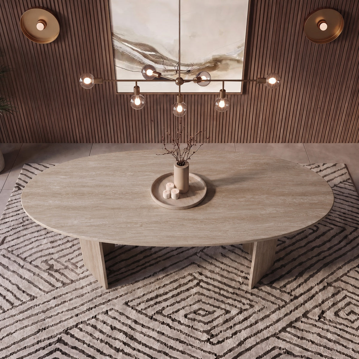 Max Twin Leg Marble Dining Table