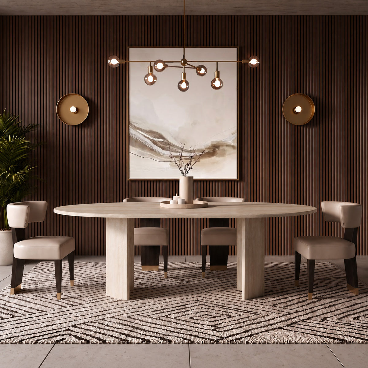 Max Twin Leg Marble Dining Table
