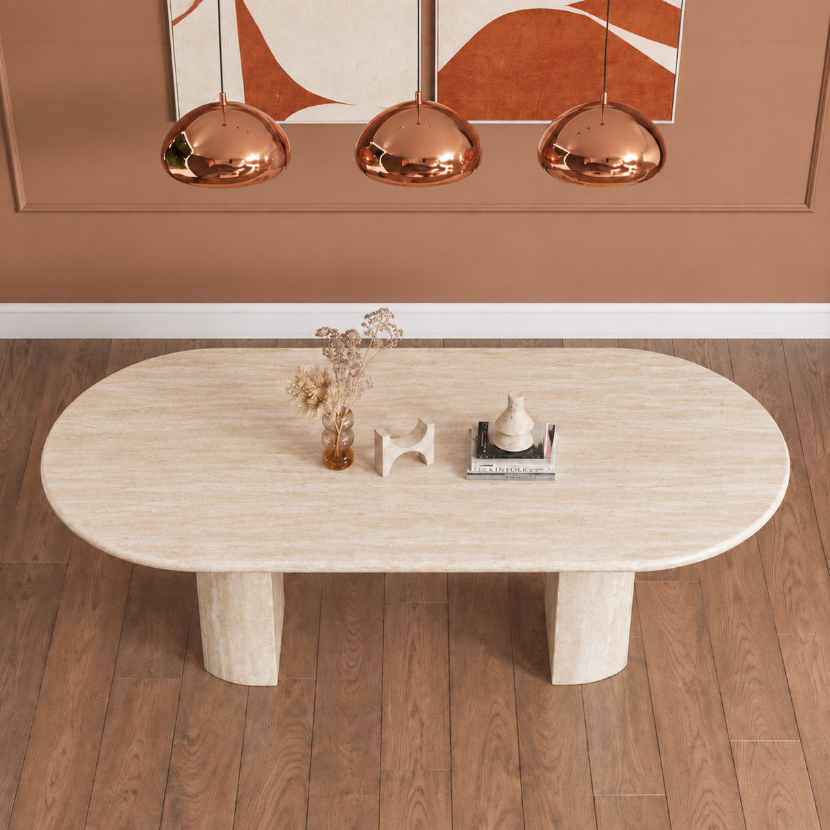 Positano Twin Pedestal Marble Dining Table