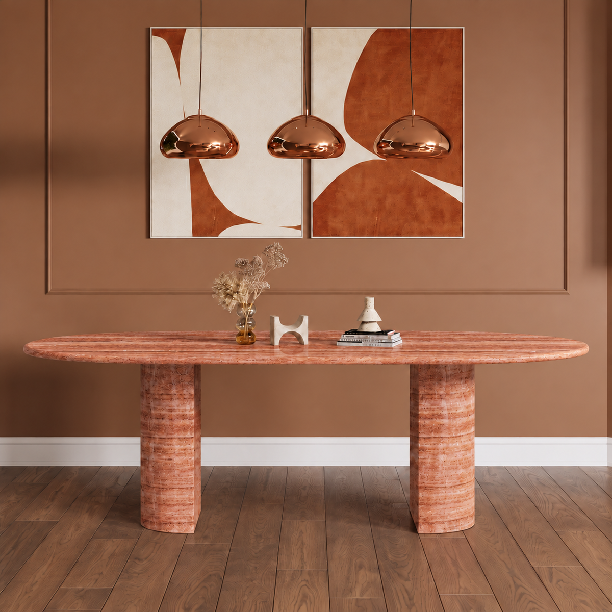 Positano Twin Pedestal Marble Dining Table