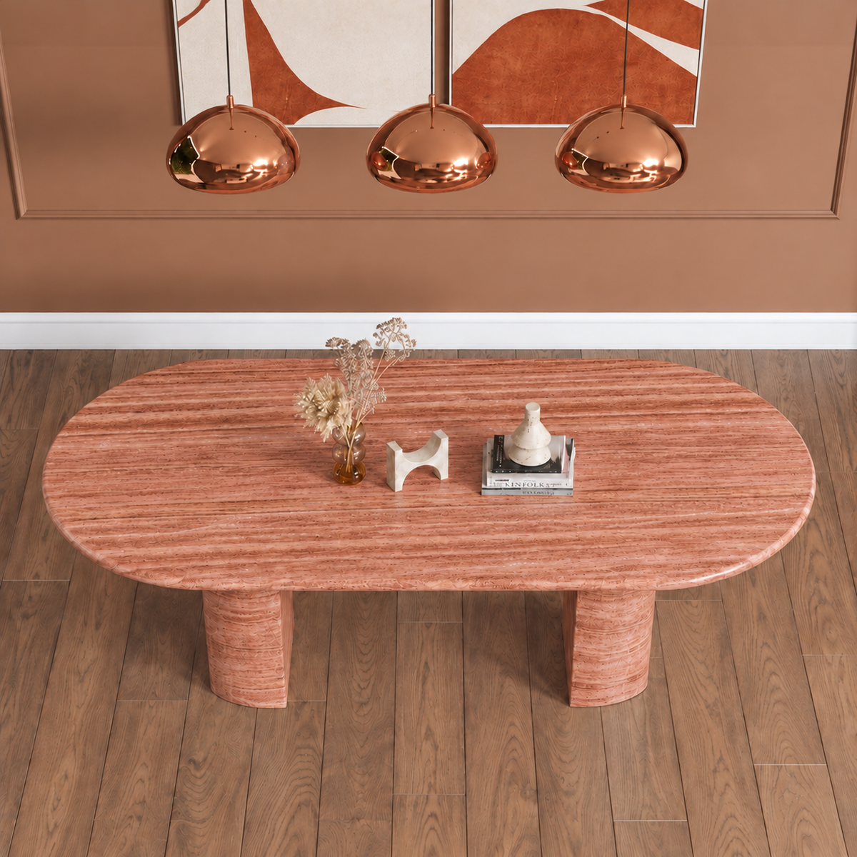 Positano Twin Pedestal Marble Dining Table