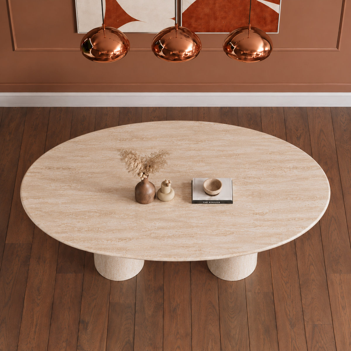 Bellagio Twin Cylinder Marble Dining Table