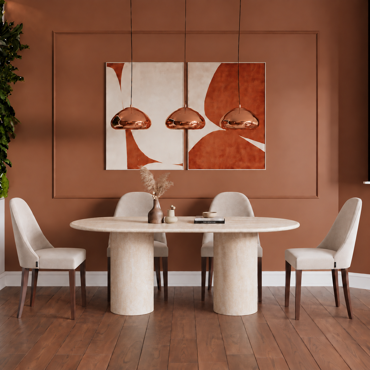 Bellagio Twin Cylinder Marble Dining Table