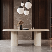 Noah Twin Cylinder Marble Dining Table