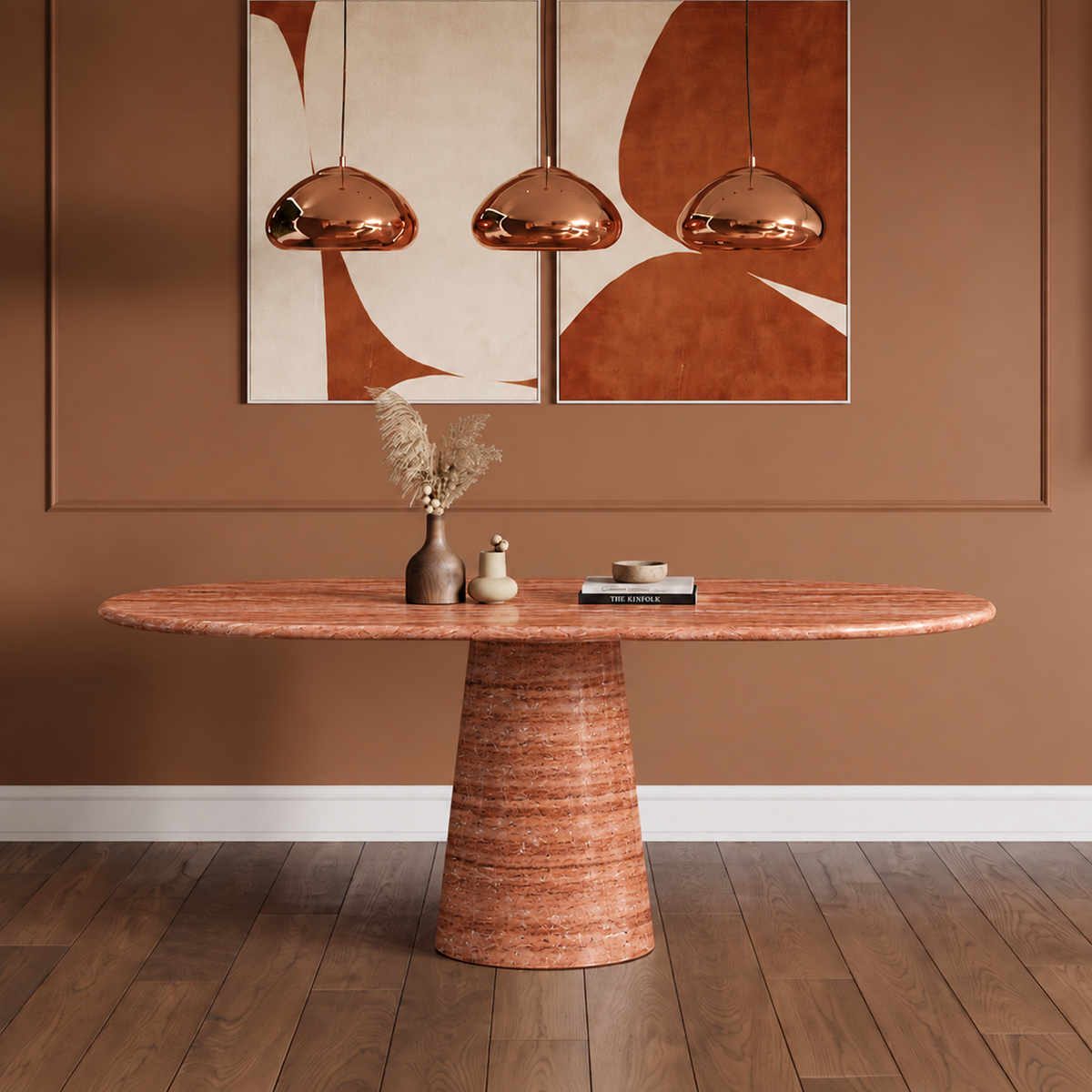 Siena Tapered Pedestal Marble Dining Table