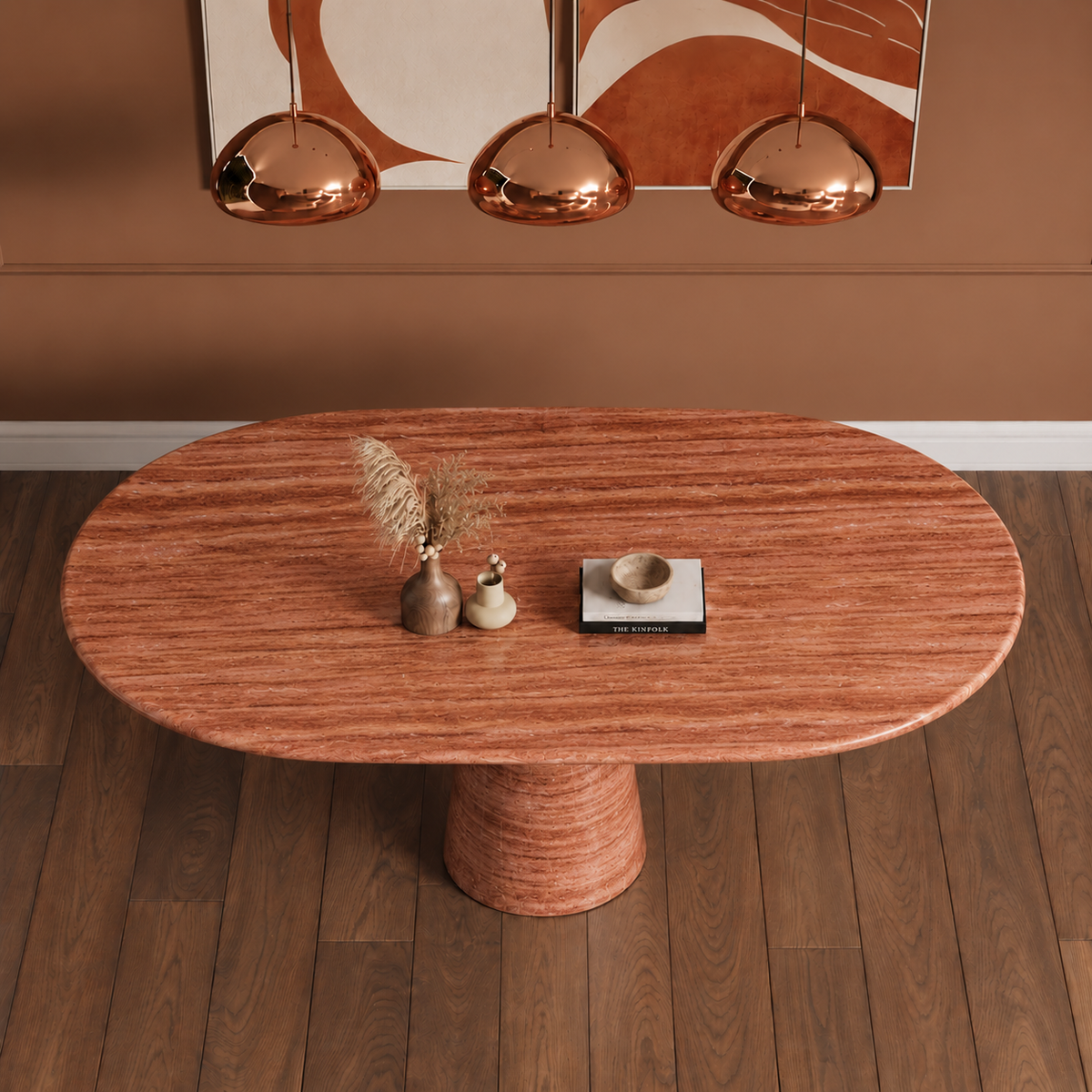 Siena Tapered Pedestal Marble Dining Table