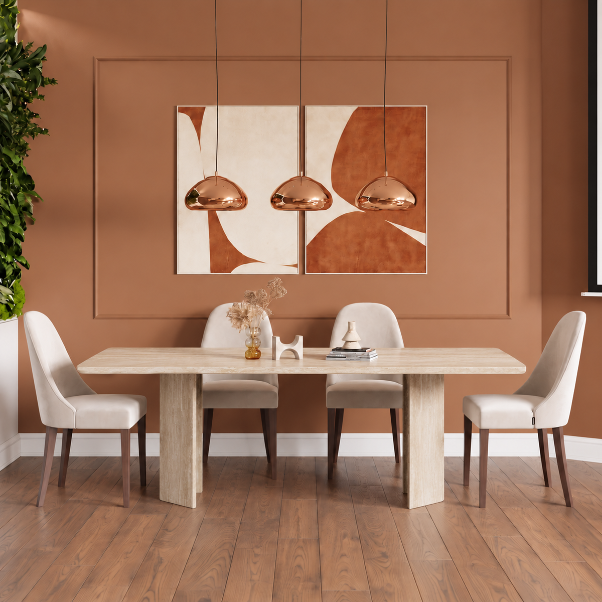 Lorenzo Twin Pedestal Marble Dining Table