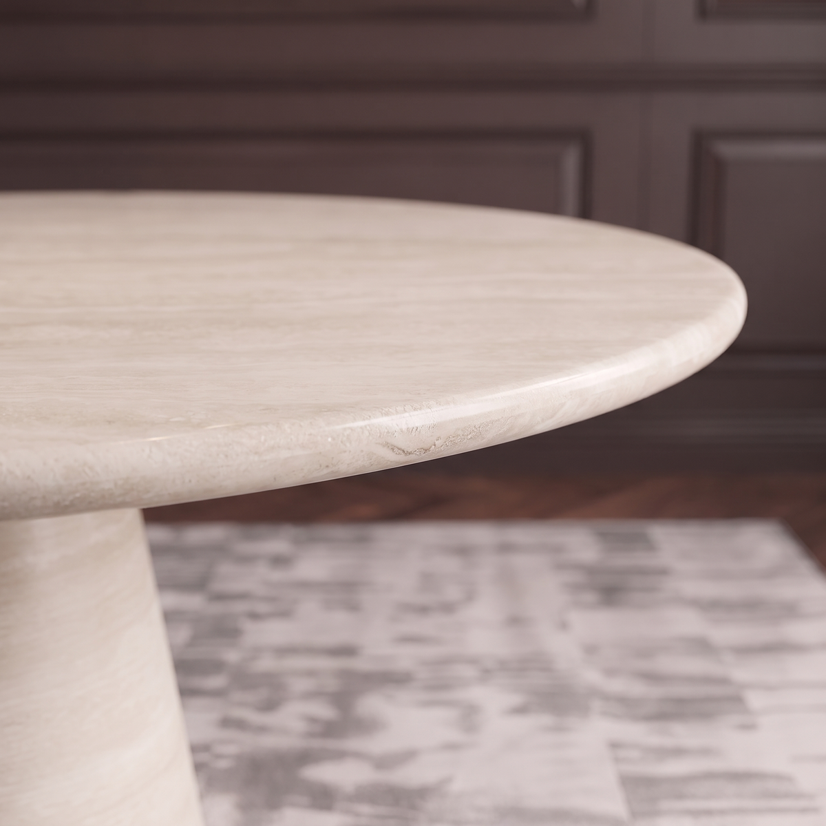 Ava Tapered Pedestal Marble Dining Table