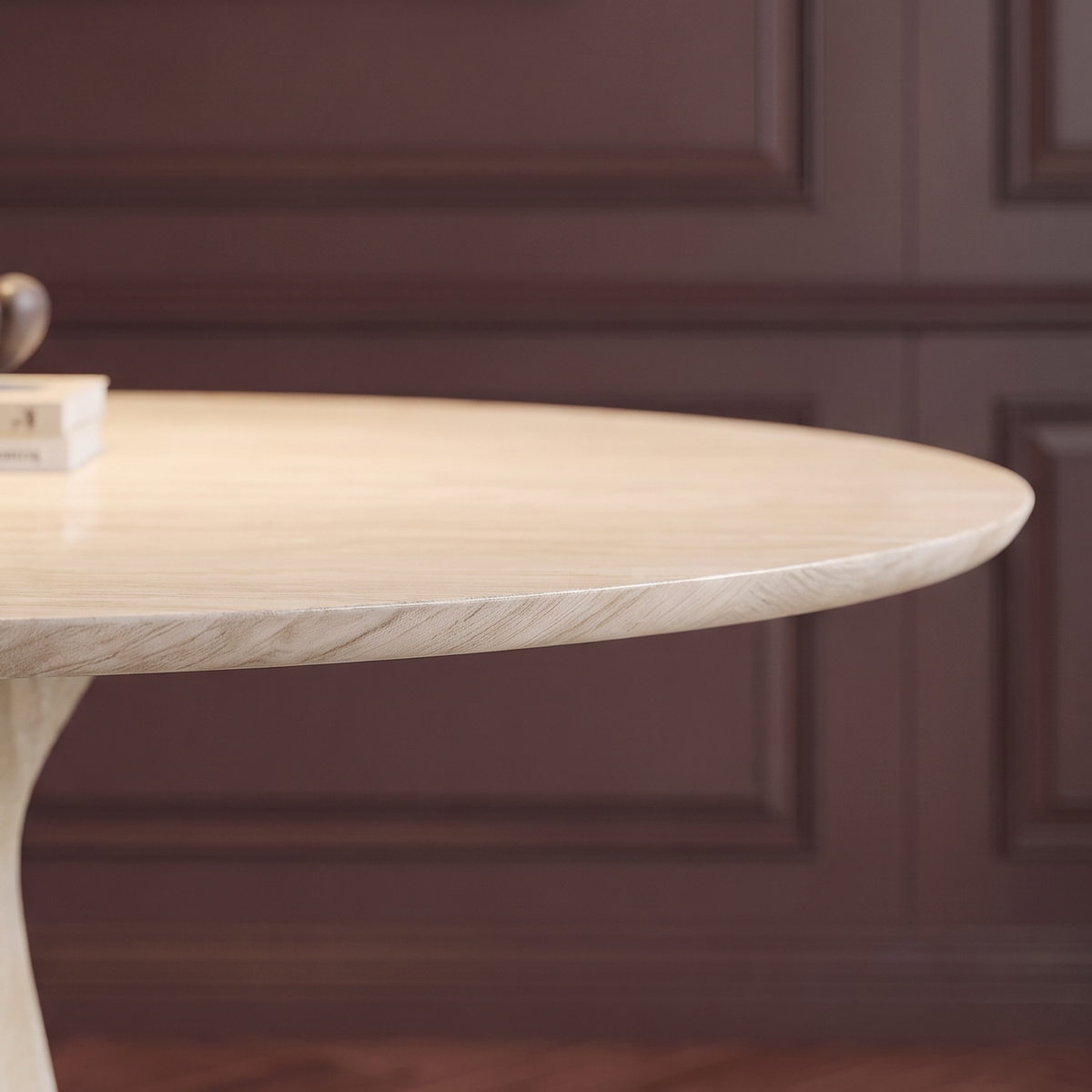 Theo Sculpted Pedestal Marble Dining Table