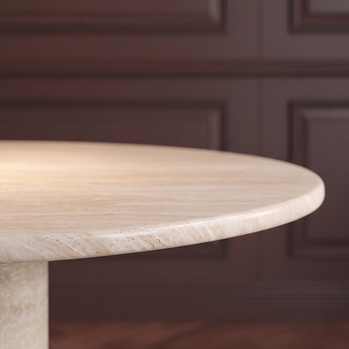 Como Round Pedestal Marble Dining Table