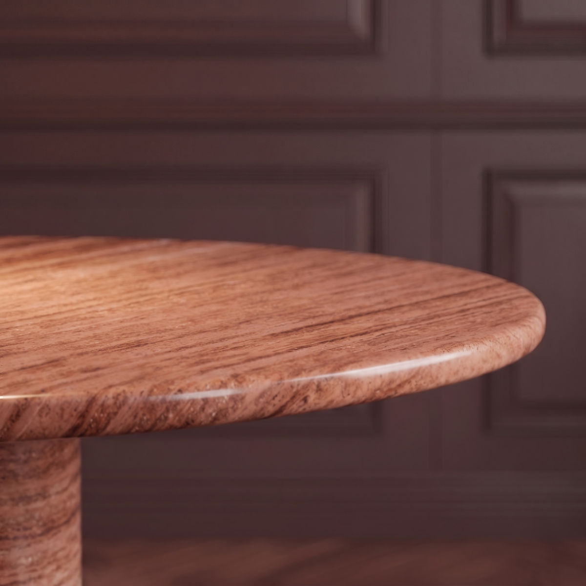 Como Round Pedestal Marble Dining Table