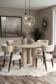 Torino Triple Pedestal Marble Dining Table